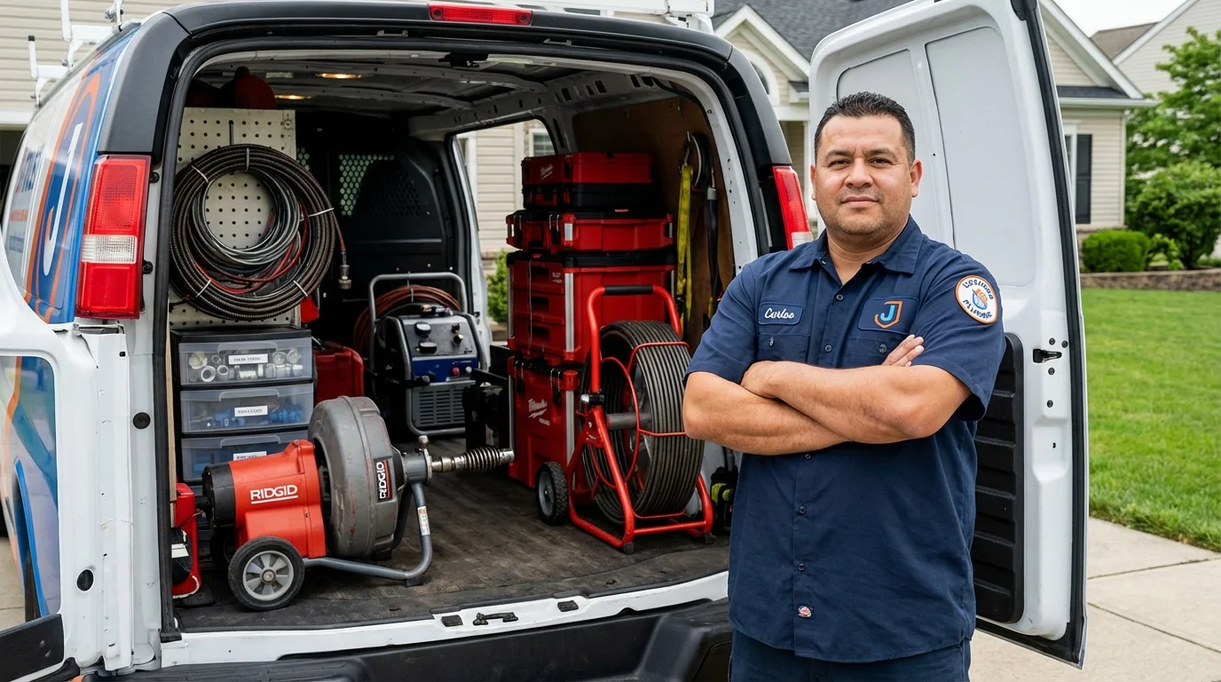 Professional drain cleaning equipment and Johns Plumbing LLC plumber in Saint Simons Island