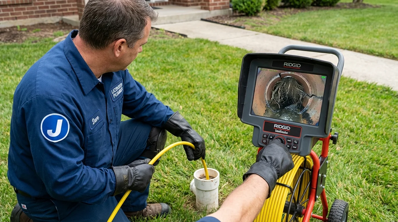 Sewer camera inspection being performed by Johns Plumbing LLC in Saint Simons Island