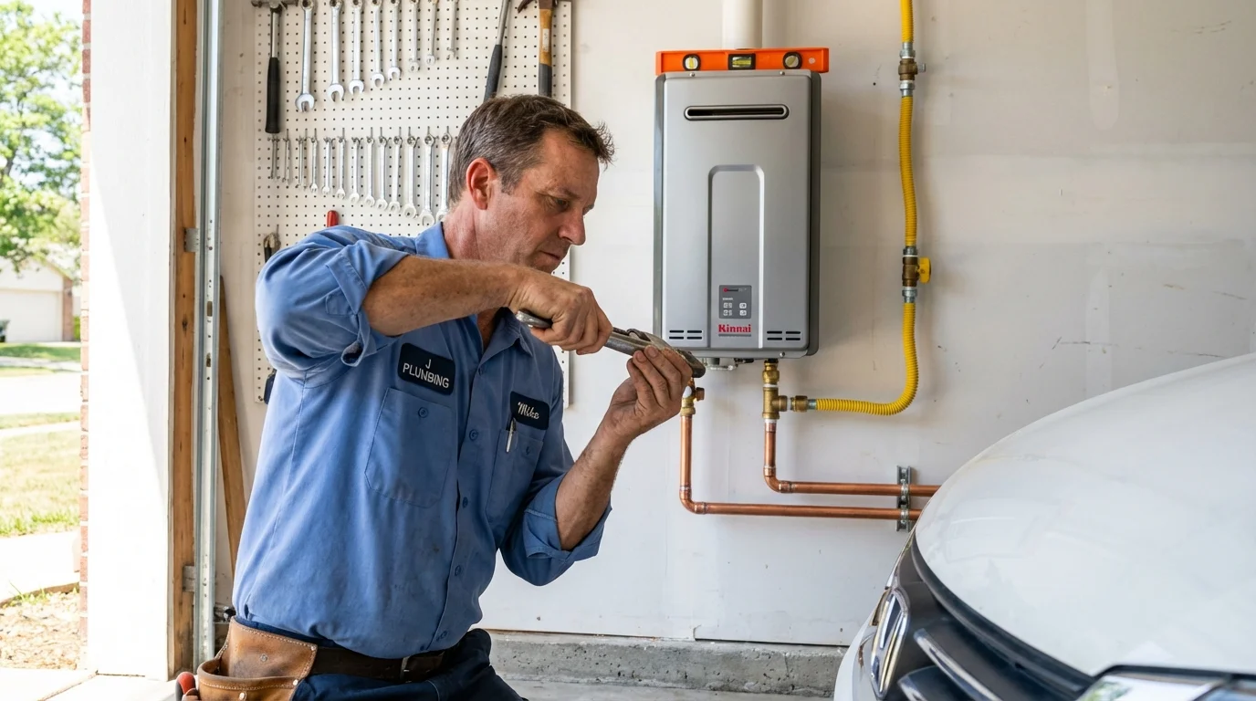 Tankless water heater installation by a Johns Plumbing LLC plumber in Saint Simons Island